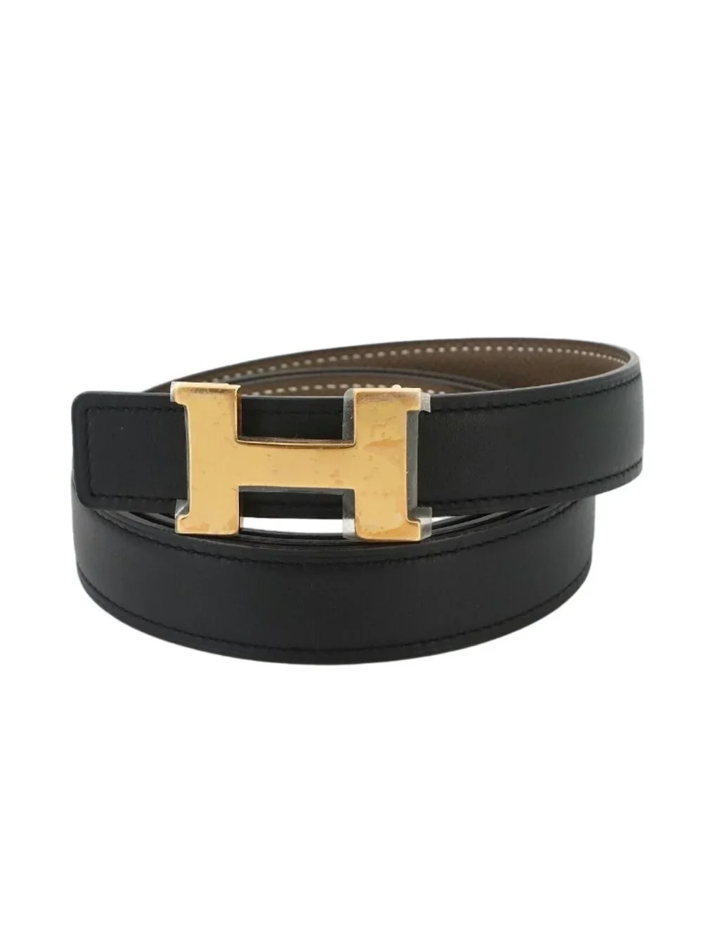 Hermes Mini Constance Reversible Belt Swift Epsom Black Etoupe